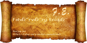 Fehérváry Enikő névjegykártya