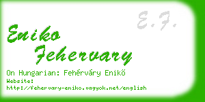 eniko fehervary business card