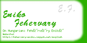 eniko fehervary business card